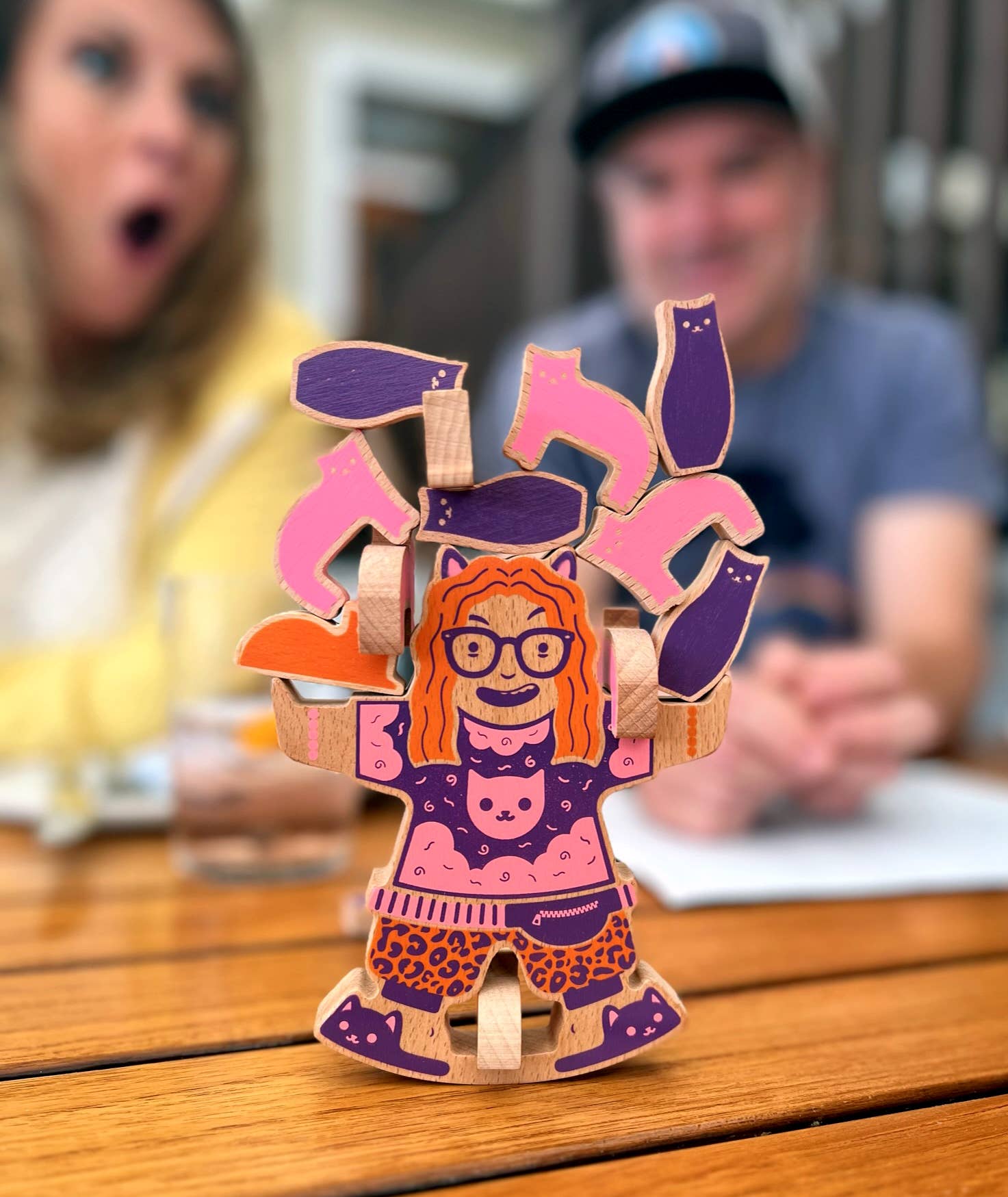 Fred & Friends - Wholesale Stacking Game - Crazy Cat Lady- Wooden Stacking Game4