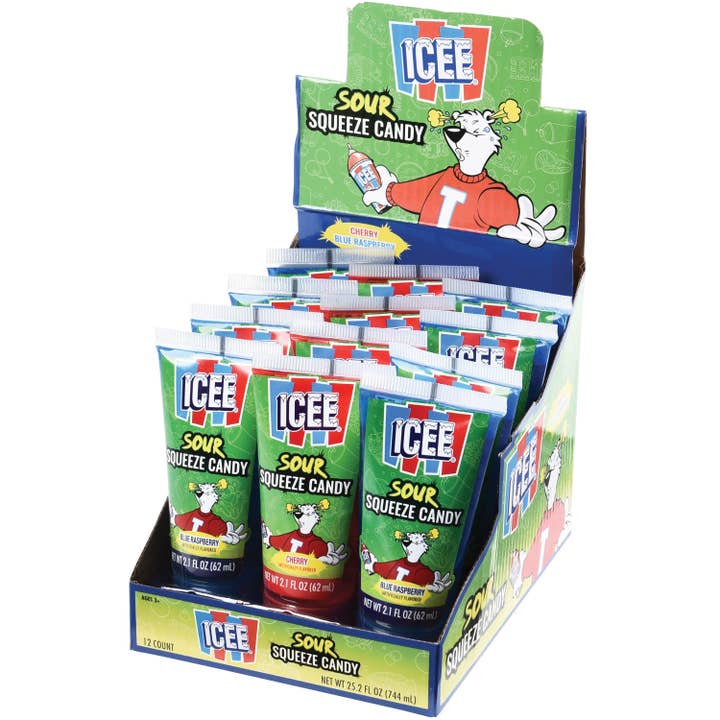 US Toy Company - Wholesale Hard Candy - Icee Sour Squeeze Candy 12-unit Display