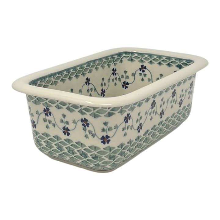 Baker, Bread, 9.5" x 6" in "Woven Pansies" by Manufaktura | Z150T-RV for wholesale by Polish Pottery Outlet