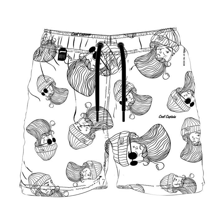 GUADELOUPE BOXER WHITE FLOCK CAPTAIN BLACK for wholesale by MOVE beachwear