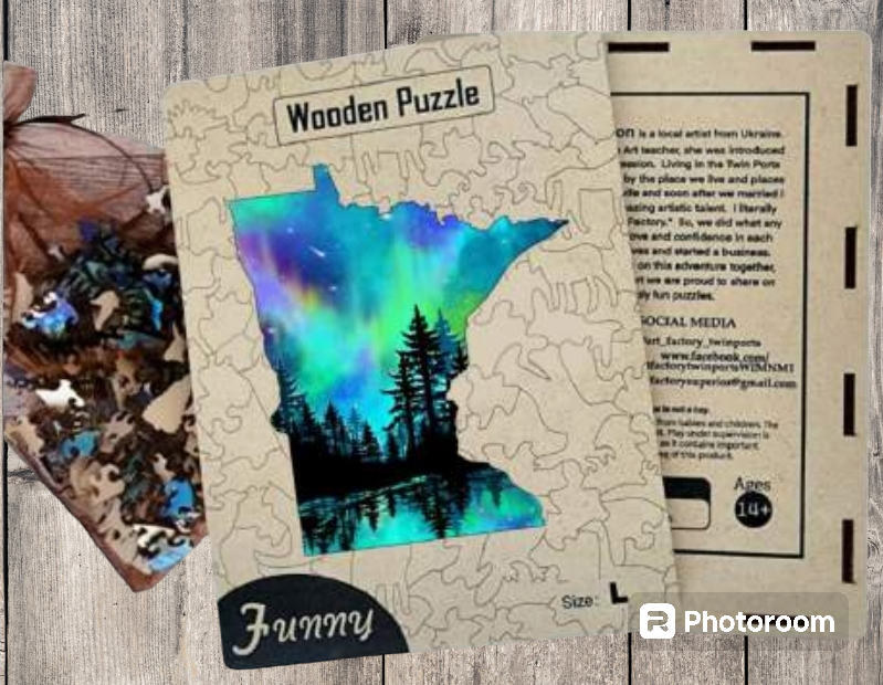Art Factory LLC - Wholesale Puzzle - Adult - MN northern lights wooden puzzle4