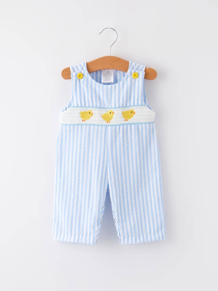 Rylee Faith Designs - Wholesale Jumpsuit - Baby - Spring and Summer Chicken Embroidery Blue Boy Romper5