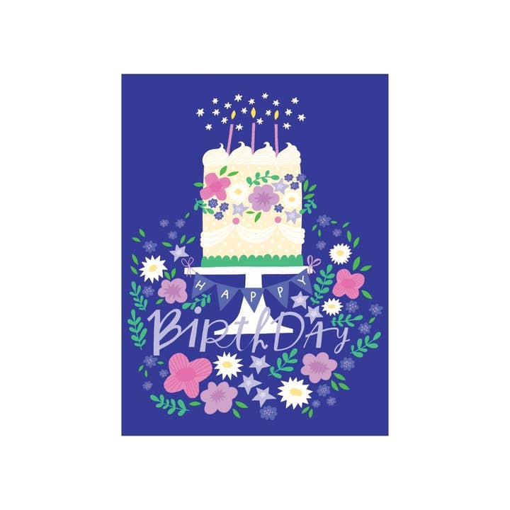 Carte de vœux d'anniversaire Fleurs Arc-en-ciel Joyeux Anniversaire pour la vente par GreatArrow Graphics