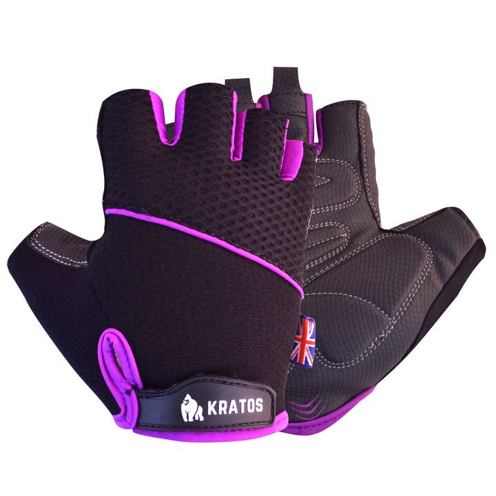 Purple Half Finger Gym Gloves Suitable for Men and Women for wholesale by Kratos