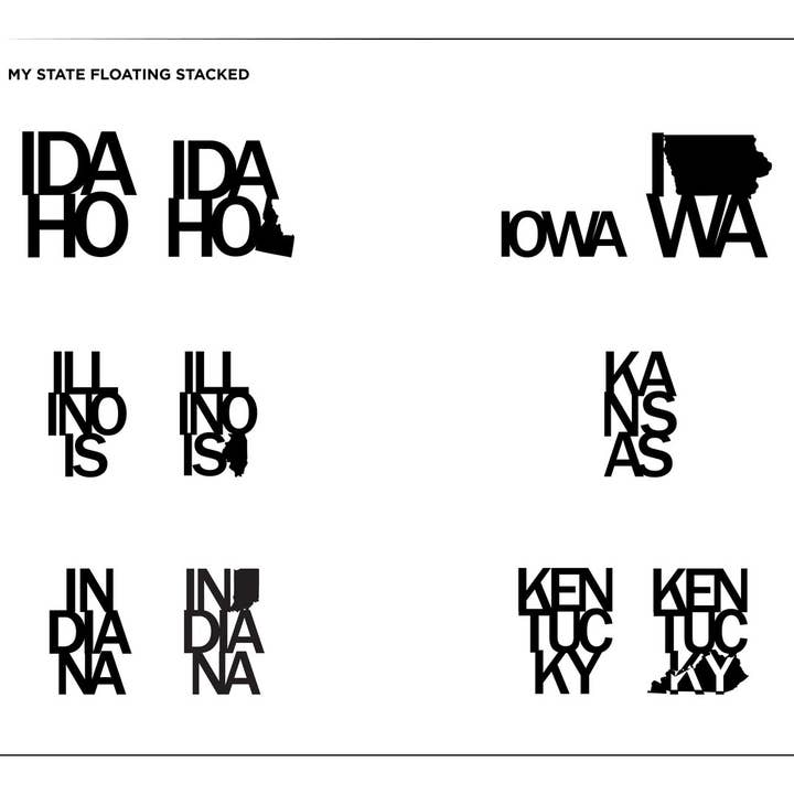 Grainwell - Wholesale Sign - State Name Floating Stacked4