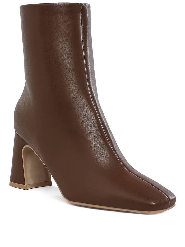 Bottines à bout carré en similicuir napolitain pour la vente par Rag Company