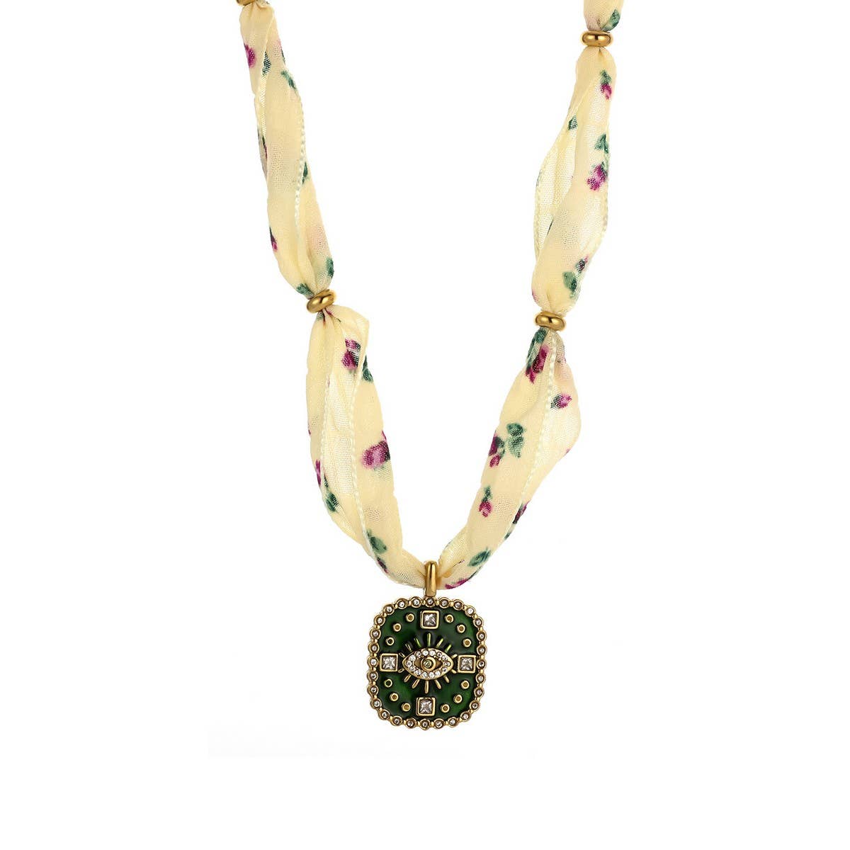 ACCITY - Wholesale Pendant/Charm Necklace - Original Silk Scarf Necklace with Colorful Charm_CWMM88153