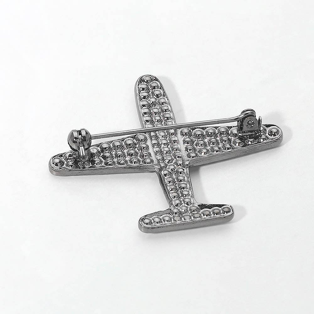 Sensibling Corp. - Wholesale Brooch - Rhinestone Embellished Airplane Pin Brooch8