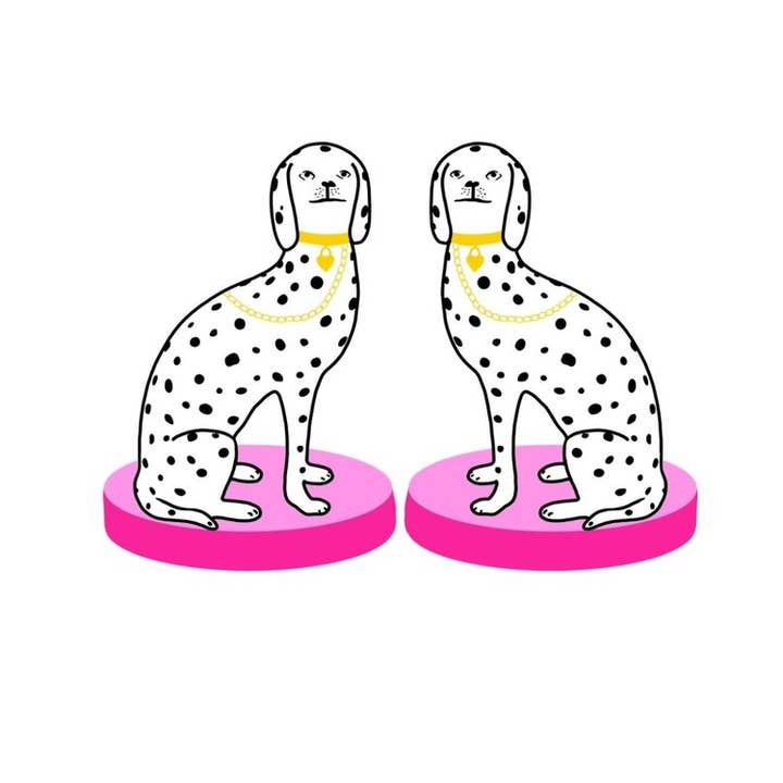 Dalmatian Pair Stickers for wholesale by Stylin Brunette & Troop Mahjong