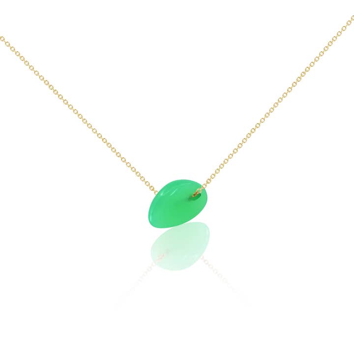 Lucky Pebble Necklace – Chrysoprase - Medium - 14" - 20" for wholesale by C. GRASSI