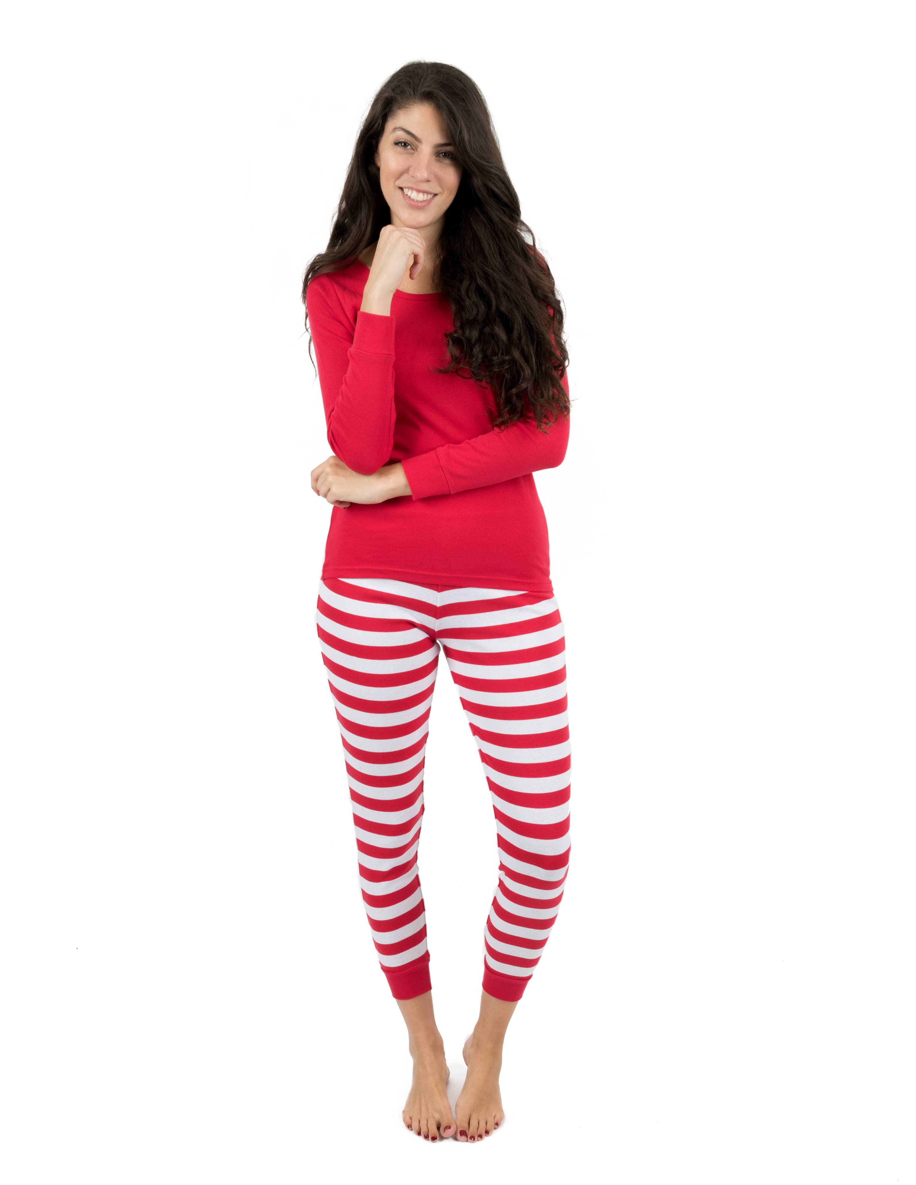Leveret Pajamas - Wholesale Sleepwear Set - Women's - Womens Two Piece Cotton Pajamas Stripes19