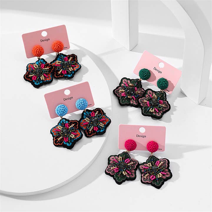 Handmade Beaded Embroidery Earrings – Boho Style_CWMM6186 for wholesale by ACCITY