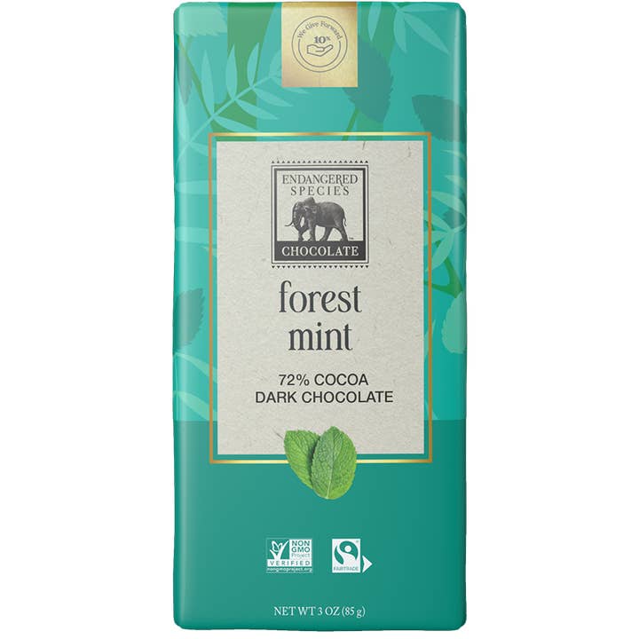 Delectable Samplings – Großhandel Schokoriegel – Rainforest - Waldminze + 72% Zartbitterschokolade, 3 Unzen