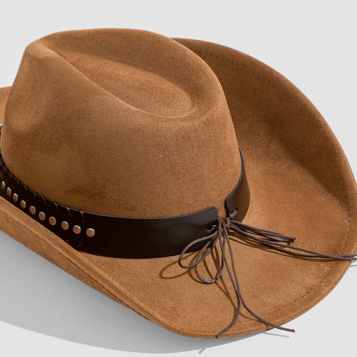 Collections by Fame Accessories - Wholesale Fedora - Women's - Studded Western Bull Head Strap Cowboy Hat2