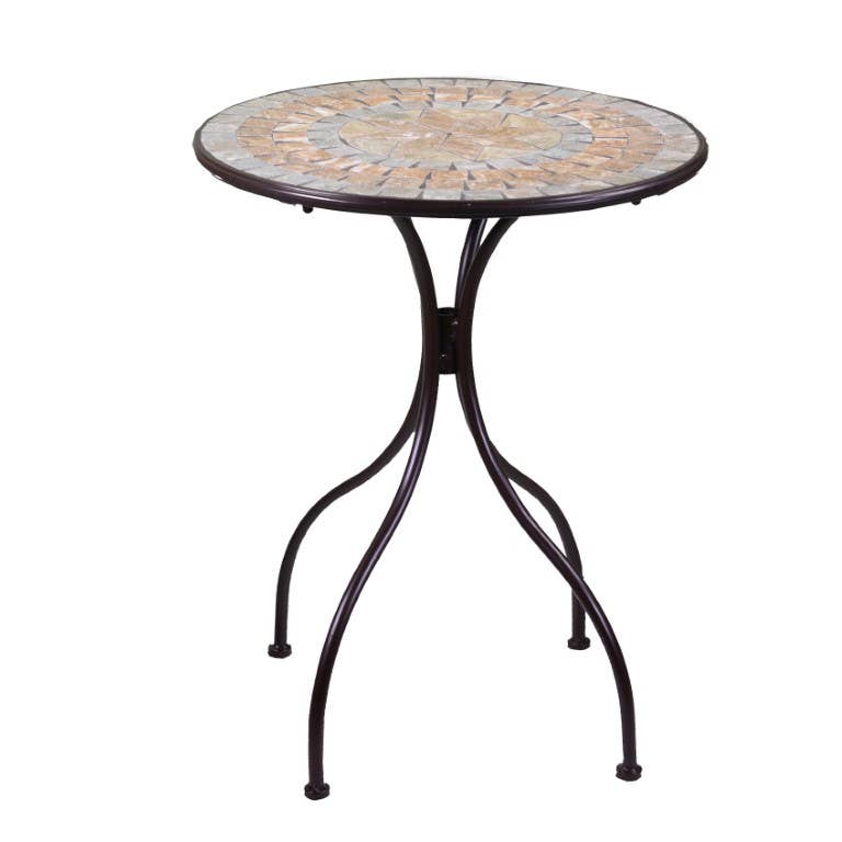 Multicolor Urbino Round Metal Mosaic Table with 2 Chairs CMø60h75 for wholesale on Faire2