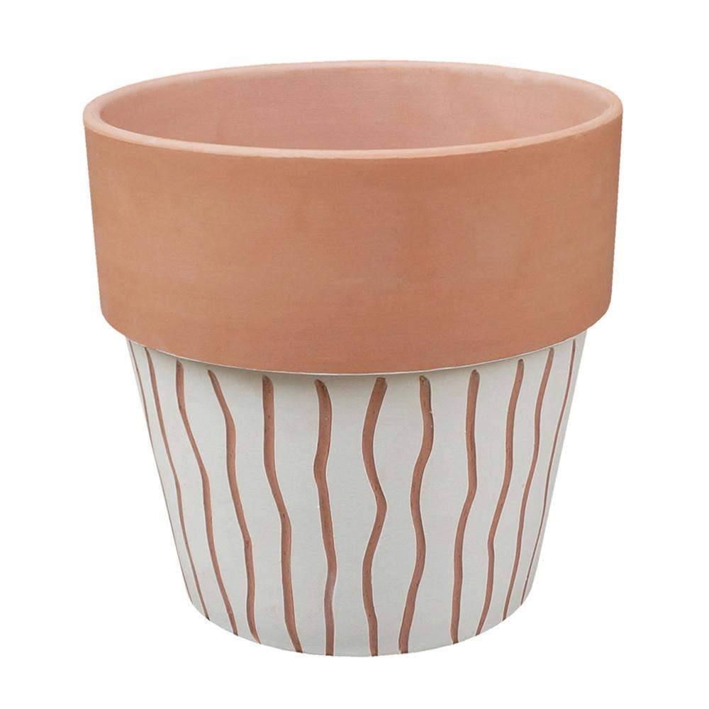 A&B Home Group Inc. - Vendita all'ingrosso Vasi per piante - Vaso a rotolo verticale standard in terracotta D9,5x9,5" - Grande0