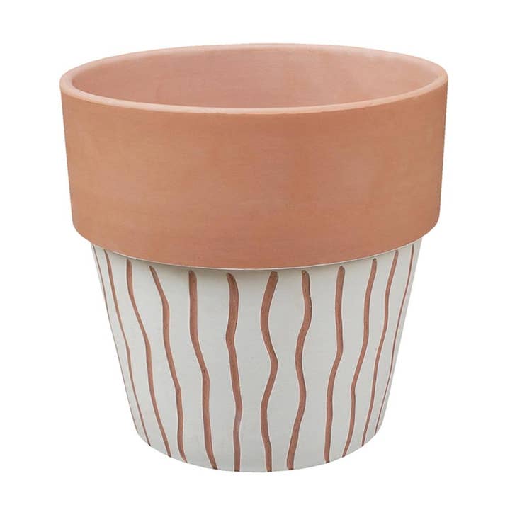 A&B Home Group Inc. - Wholesale Plant pot - D9.5x9.5" Standard Terracotta Vertical Scroll Pot - Large