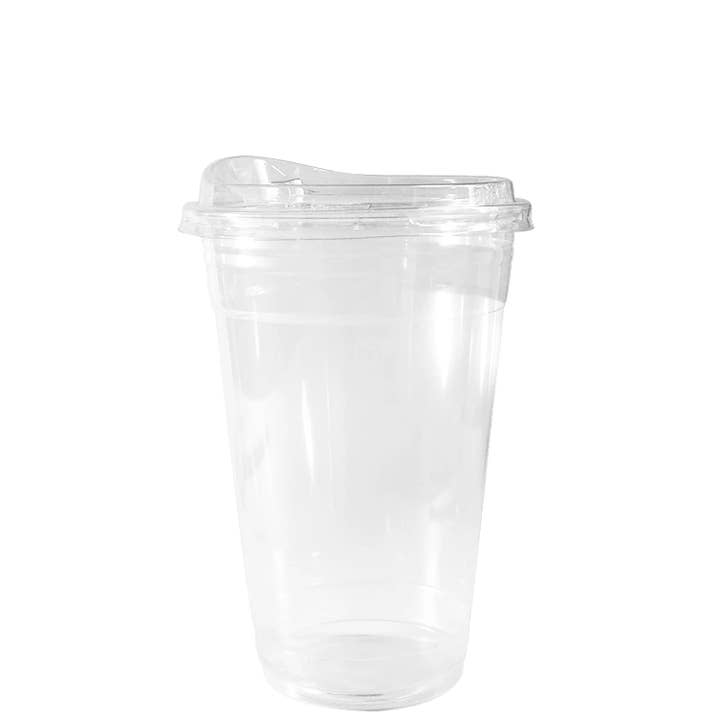 EcoQuality - Wholesale Disposable Cup - 16oz Disposable Pet Clear Plastic Smoothie Cups w/Sip Throug