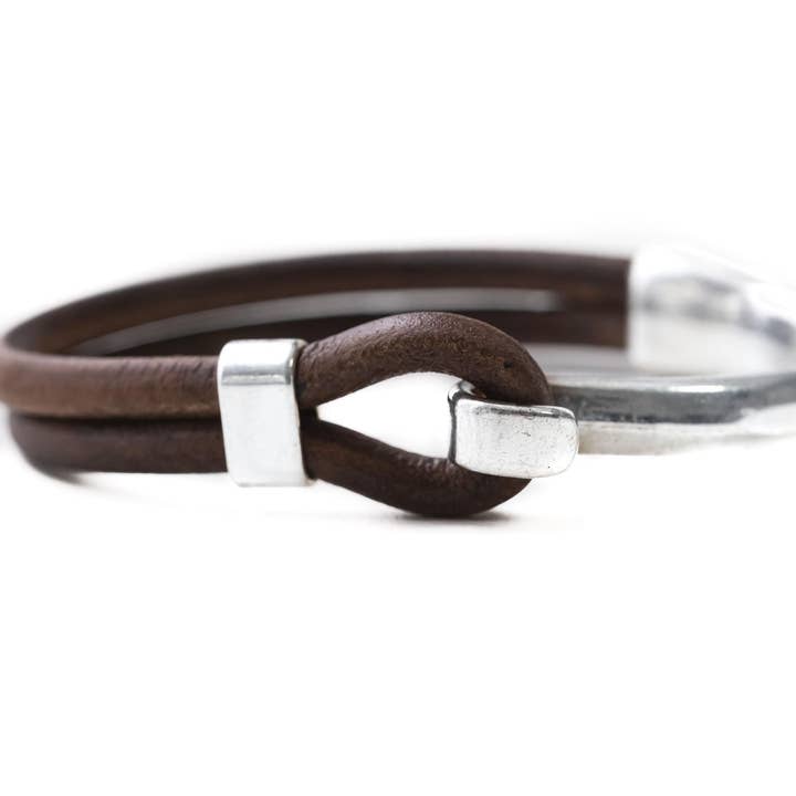 Halfsluiting leren armband, cadeau voor 3e verjaardag voor wholesale door The Rustic Boho Chic