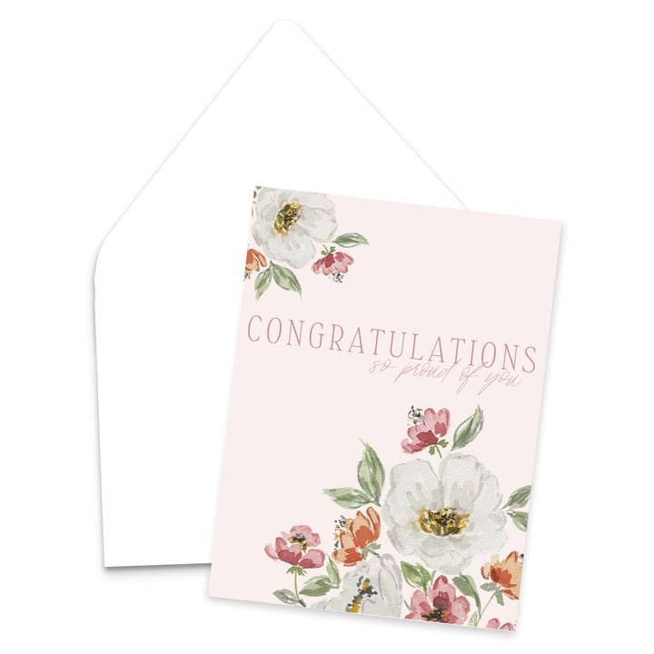 Floral Bouquet Congrats | Watercolor Floral Greeting Card for wholesale by Letter Lane Design Studio