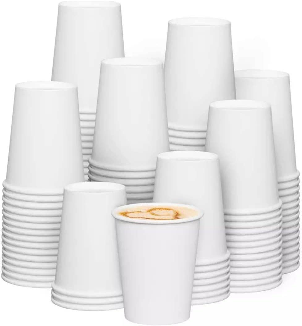 CLW Distributors INC - Wholesale Disposable Cup - White Disposable Hot Paper Cups (50 cups per set)1