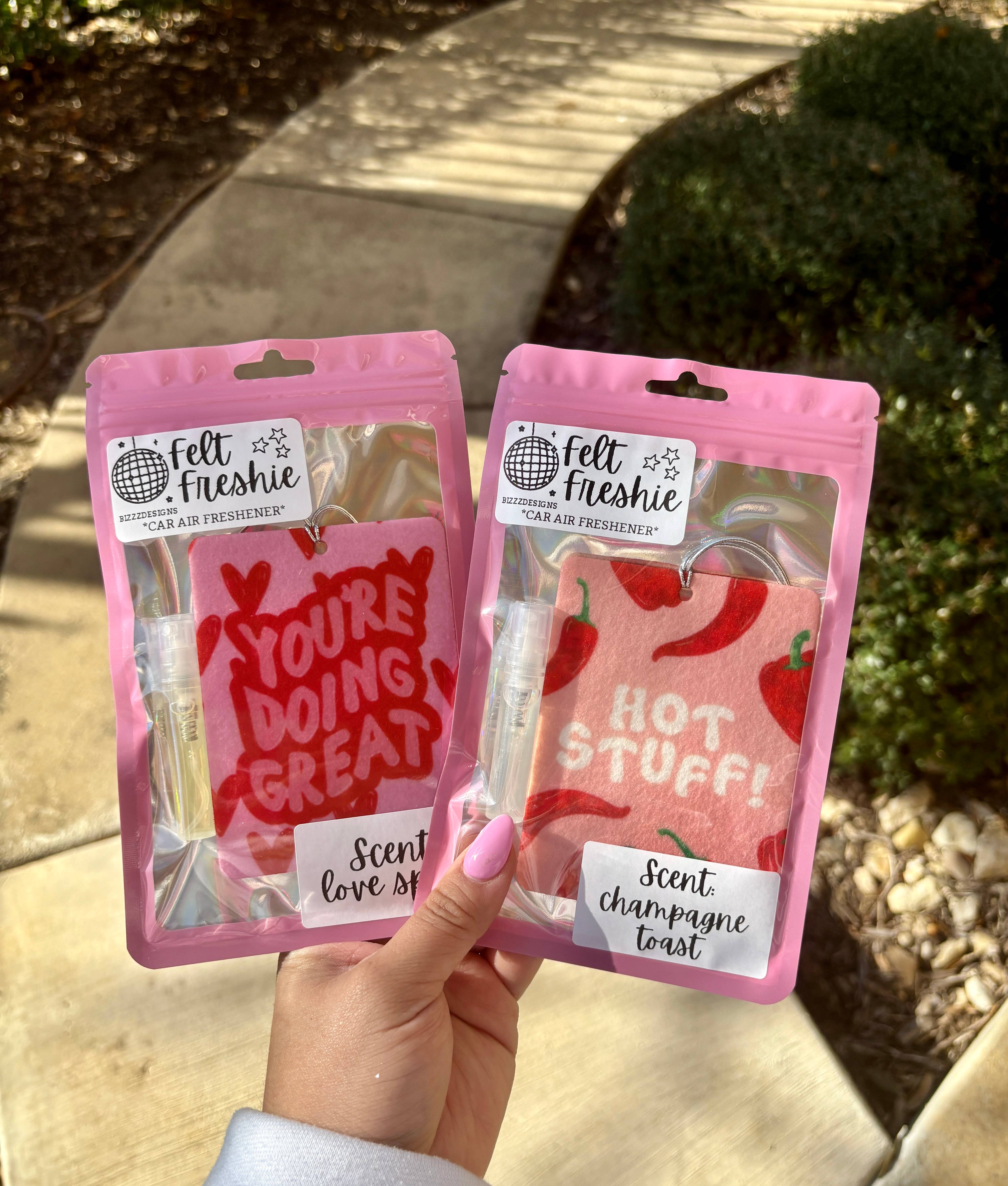 Bizzz Designs - Wholesale Car Freshener - Women's - Pink Bow Coquette Themed Felt Freshies (10-Pack) – Luxe Car5