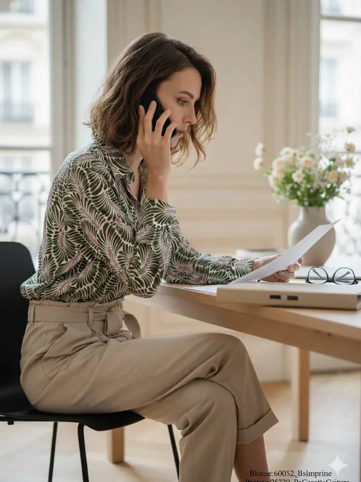 Mimi & Gogo - Wholesale Pants - Women's - Carrot pants with belt @25720_PaCarotteCeinture10