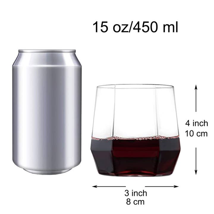 Youngever - Wholesale Wine Glass - Youngever 9 Pack 15OZ Plastic Shatterproof Wine Glasses