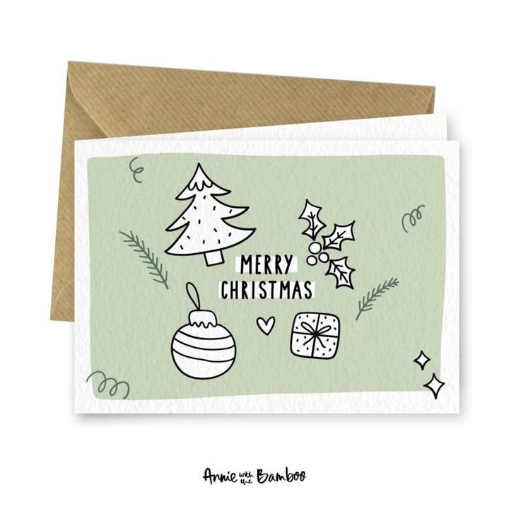 Carte de Noël - Joyeux Noël pour la vente par Annie with the Bamboo