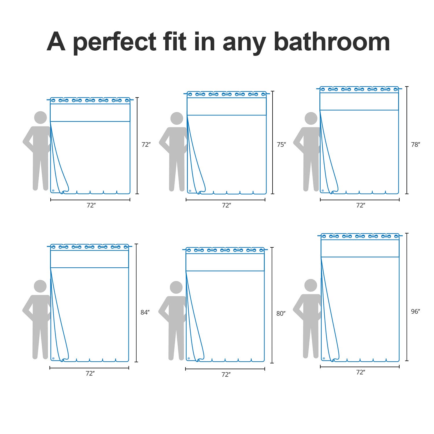 Awesome Home - Vendita all'ingrosso Tende da doccia - Tenda Doccia in Misto Cotone a Tessuto Waffle con Fodera a Clip9
