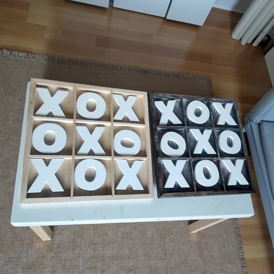 Gia Roma - Wholesale Decorative Tabletop Object - Wooden Tabletop Game + Decor, Tic Tac Toe Wood Game, Rustic49