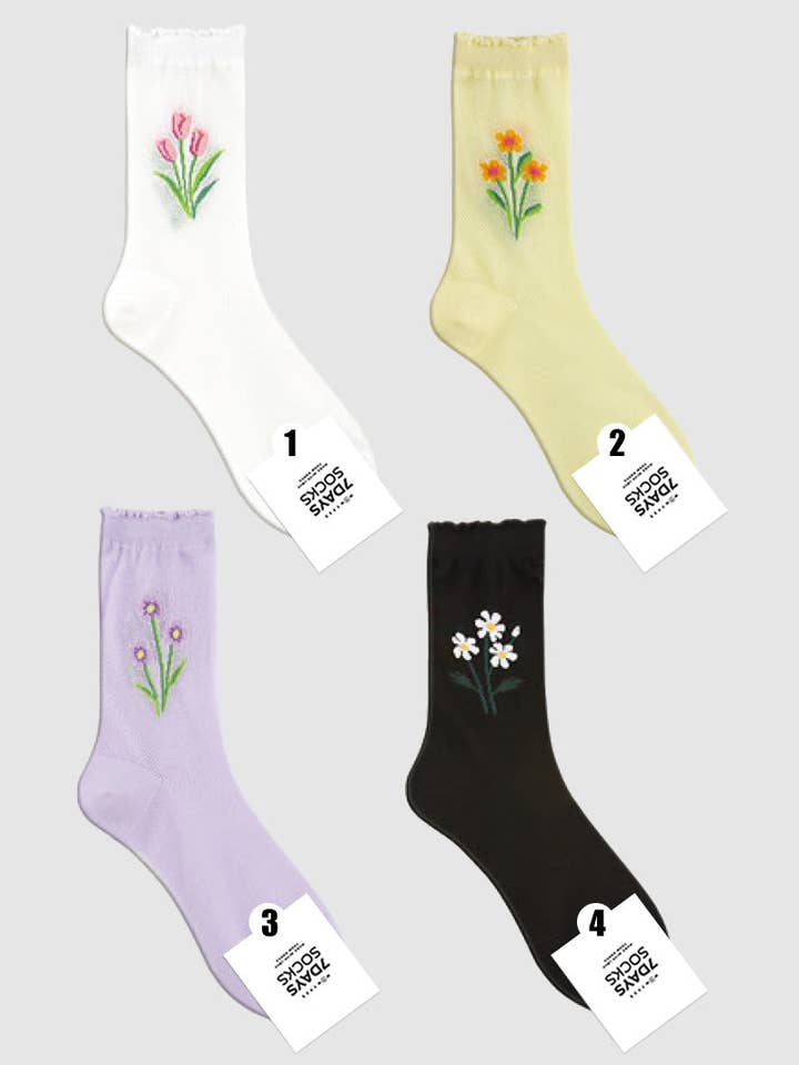 7DAYSSOCKS - Wholesale Socks - Women's - Women's Crew Mesh Romantic Day Socks1