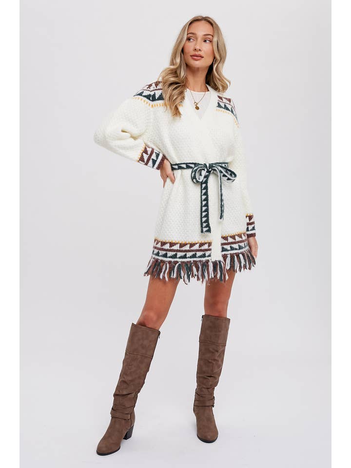 Bluivy – wholesale Cardigan – Women’s – AZTEC PATTERN BELTED CARDIGAN17