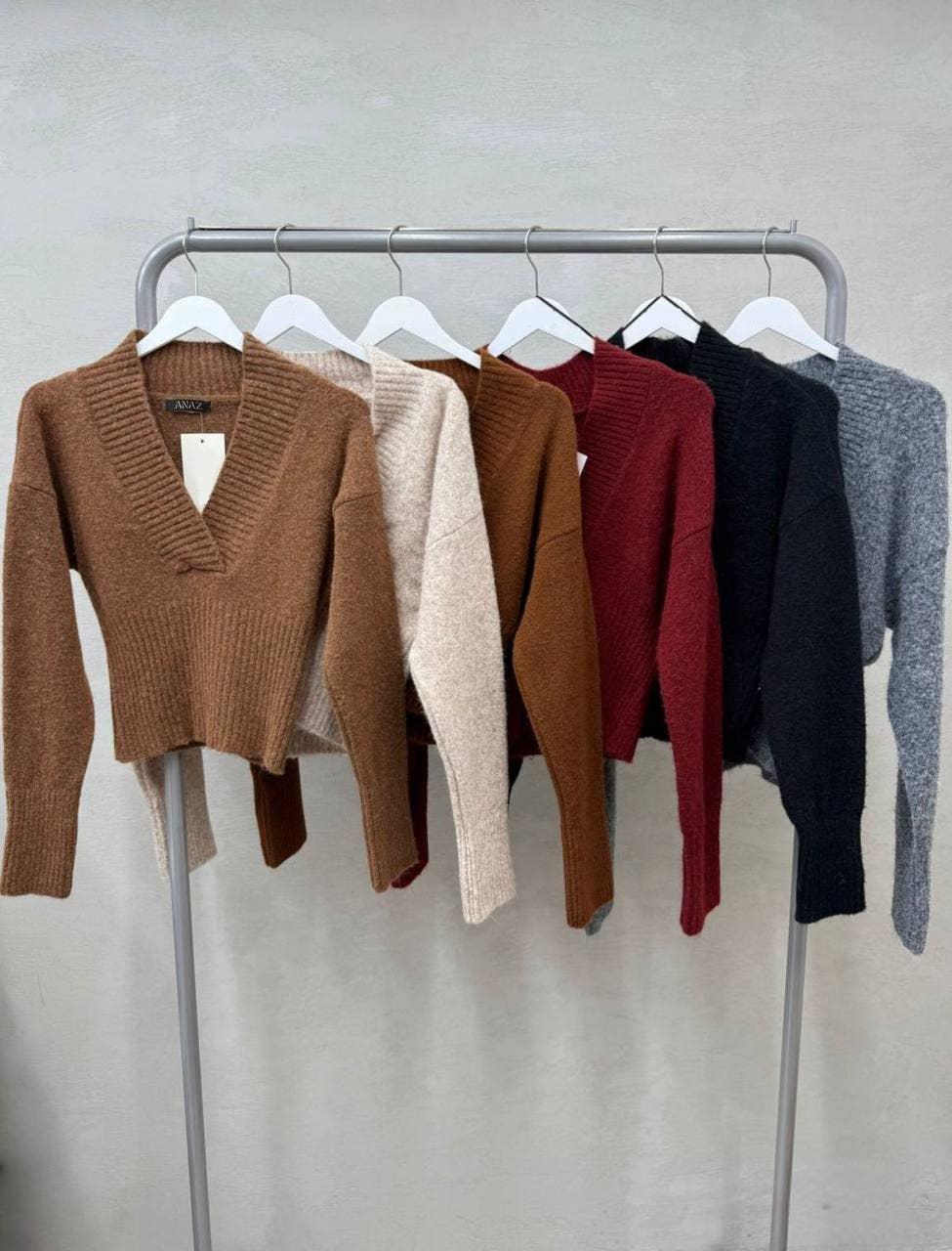 Anaz – Pulôver - Mulher por atacado – Camisola de Decote em V Cruzado2