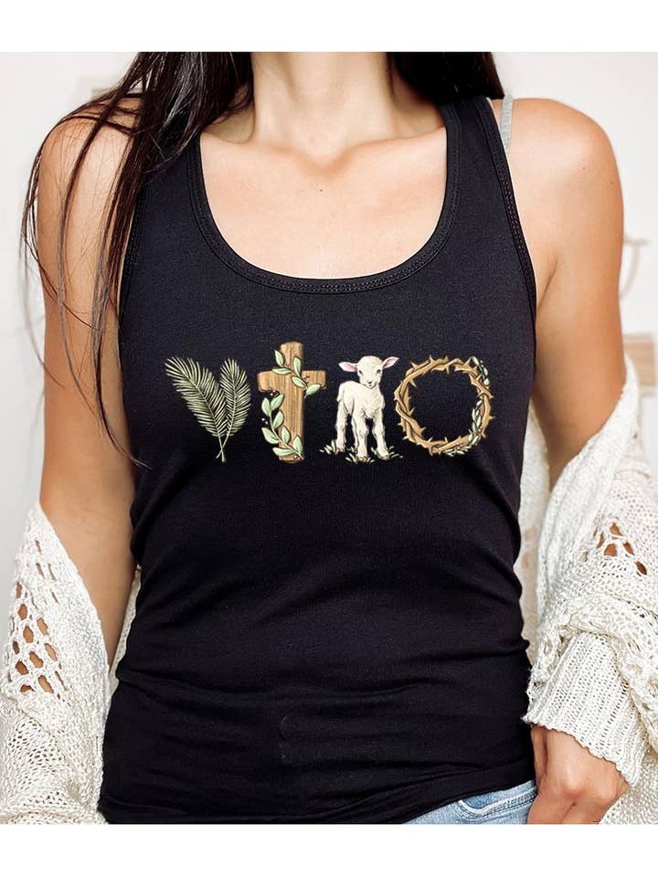 True Easter Racerback Tank Top for wholesale by Pink Irene Wholesale