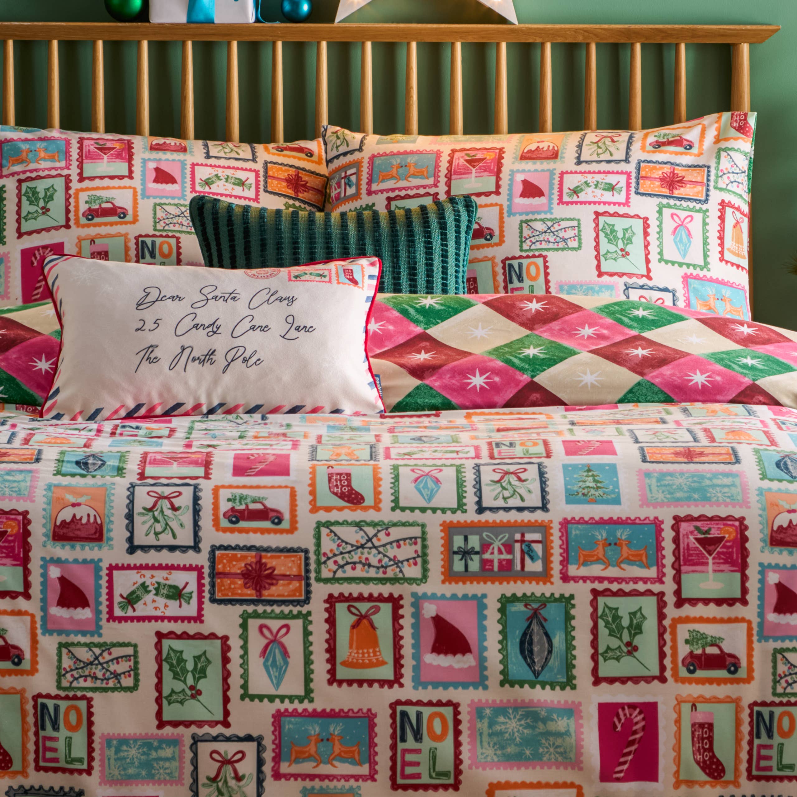 Multi Dear Santa Printed Duvet Cover Set Multicolour for wholesale on Faire2