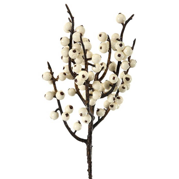 Will's Company - Wholesale Artificial Flowers - Artificial Weatherproof Winterberry Pick - Red or White, 12"