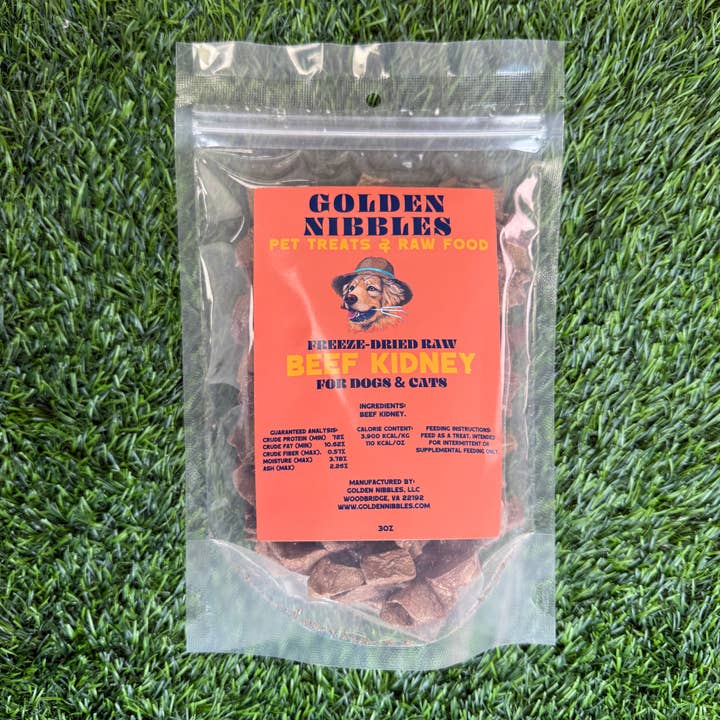 Beef Kidney - 3oz Bag - Freeze-Dried Treat for Dogs & Cats for wholesale by Golden Nibbles