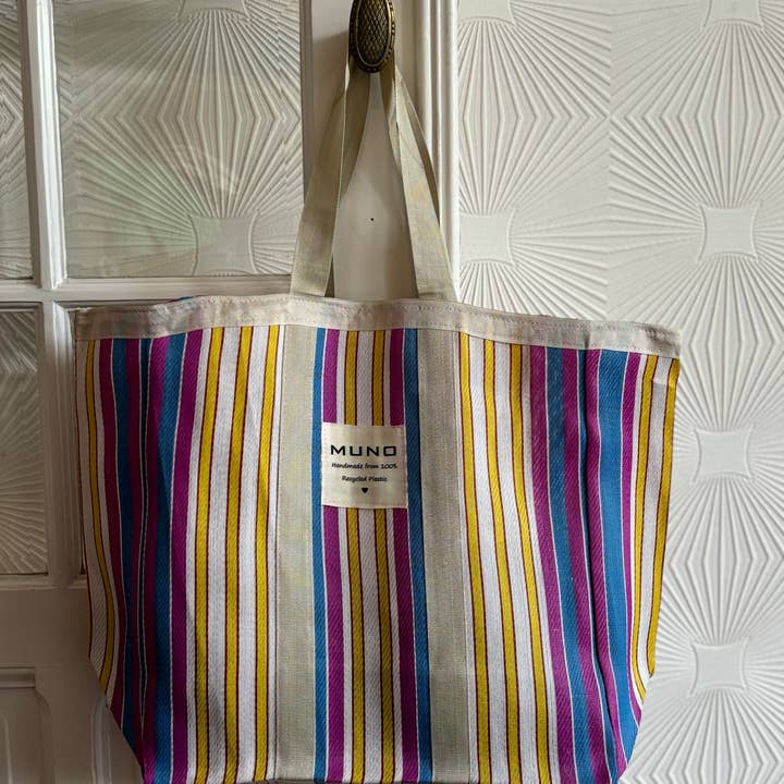 Muno - Wholesale Tote Bag - Unisex - Handmade Recycled Nylon XL Bag - Blue & Purple4