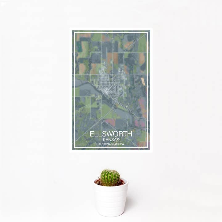 JACE.design – wholesale Art print – Ellsworth KS Map Print Afternoon