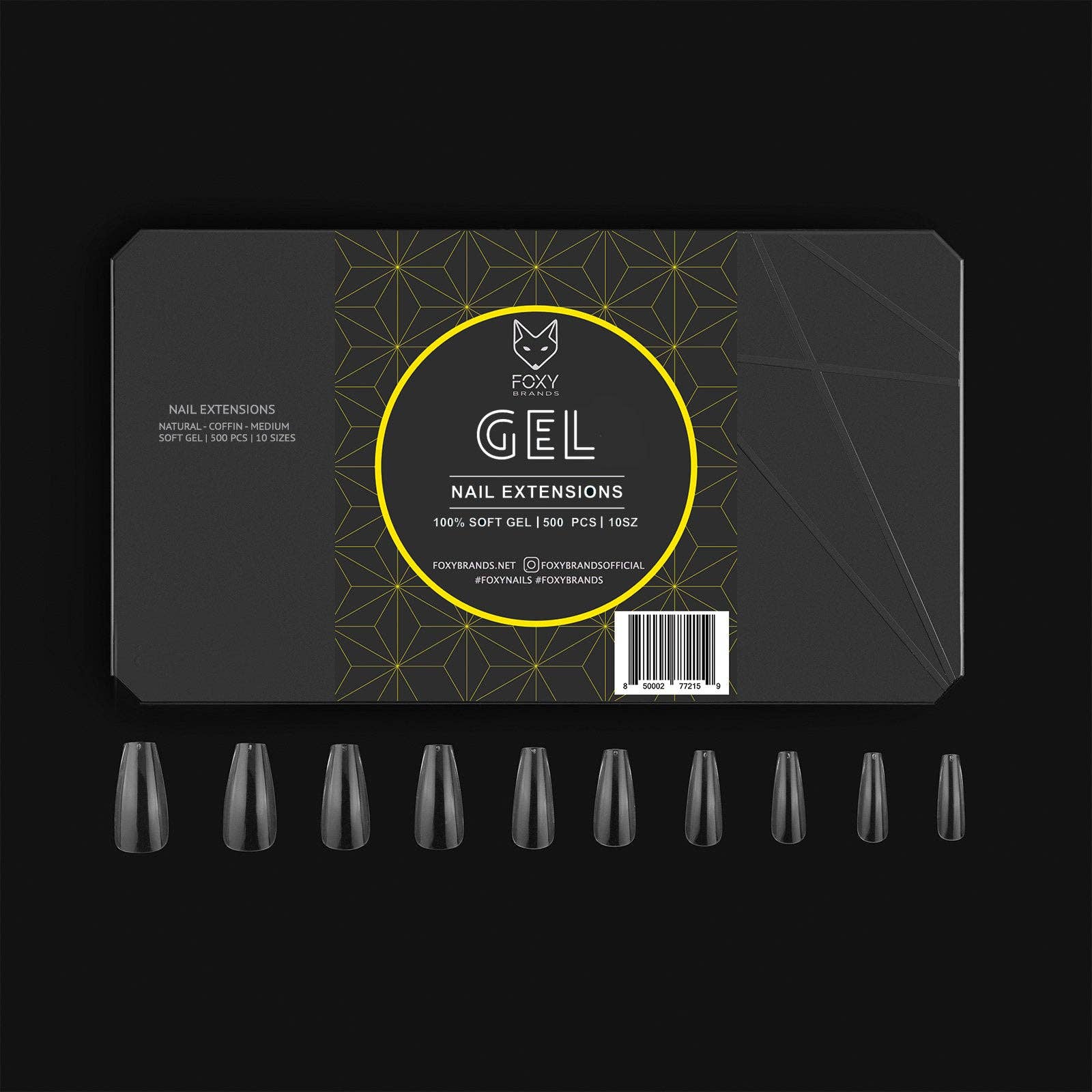 Foxy Brands - Wholesale Press-On/Fake Nails - Soft Gel Tips - Medium Coffin (500 Pcs)