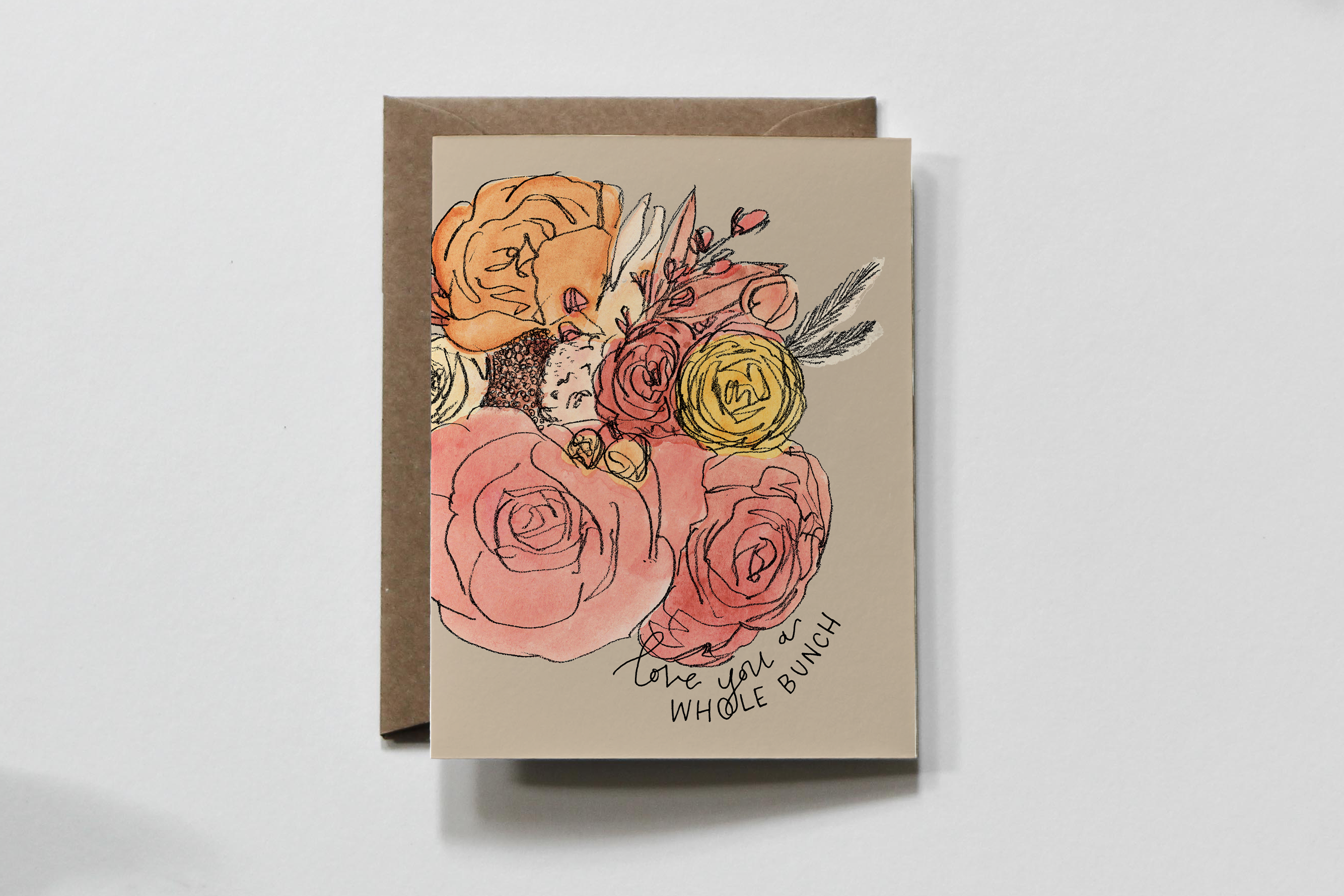 everglow handmade - Wholesale Love Card - Whole Bunch | Floral Bouquet Love & Friendship Greeting Card1