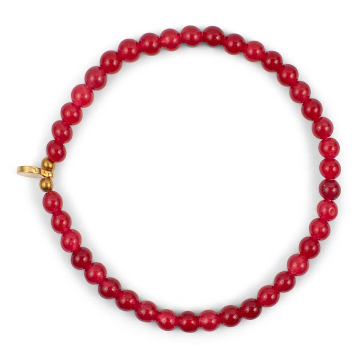 Signature Stone Stacking Bracelet: Maroon for wholesale by ETHICGOODS