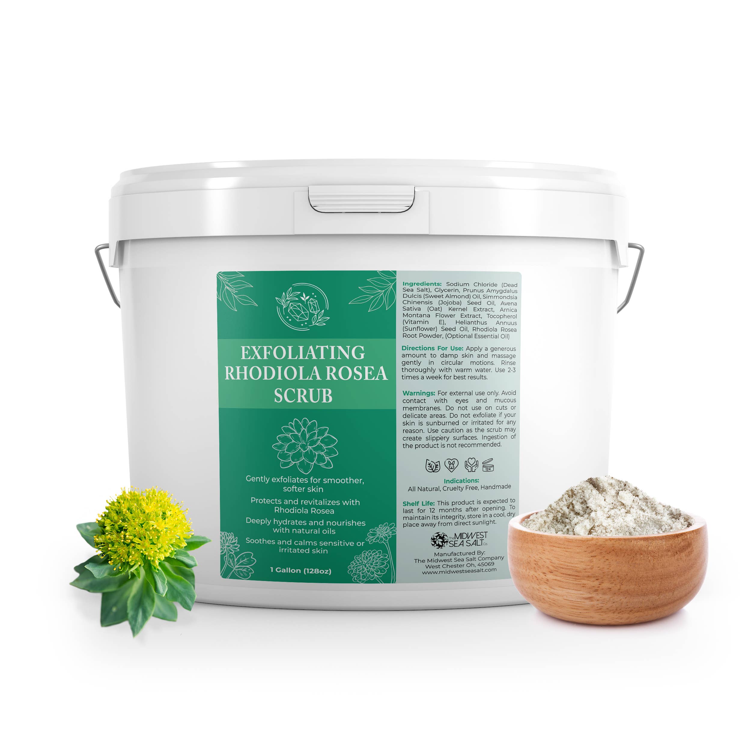 The Midwest Sea Salt Company - Wholesale Body Scrub/Exfoliant - Rhodiola Rosea Aromatherapy Exfoliating Body Scrub 128oz0