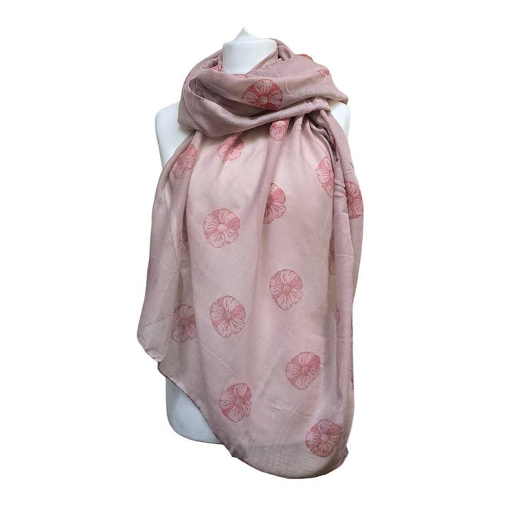 Damdjurs Poppy Print Glitter Halsduk Rosa för wholesale av Strathurie