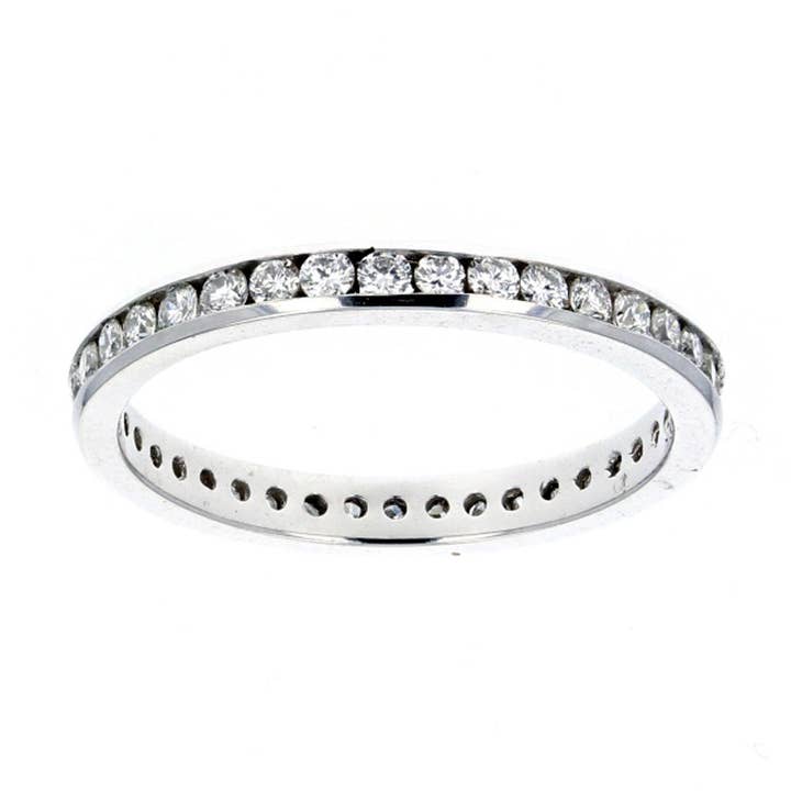 White Gold Round Cut Diamond Eternity Band for wholesale by NYMAN JEWELERS