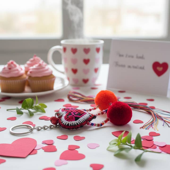 Lumily - Wholesale Purse/Bag Accessory - Women's - Hearts Pom Pom Zipper Pull Multicolor Tassel - Thailand1