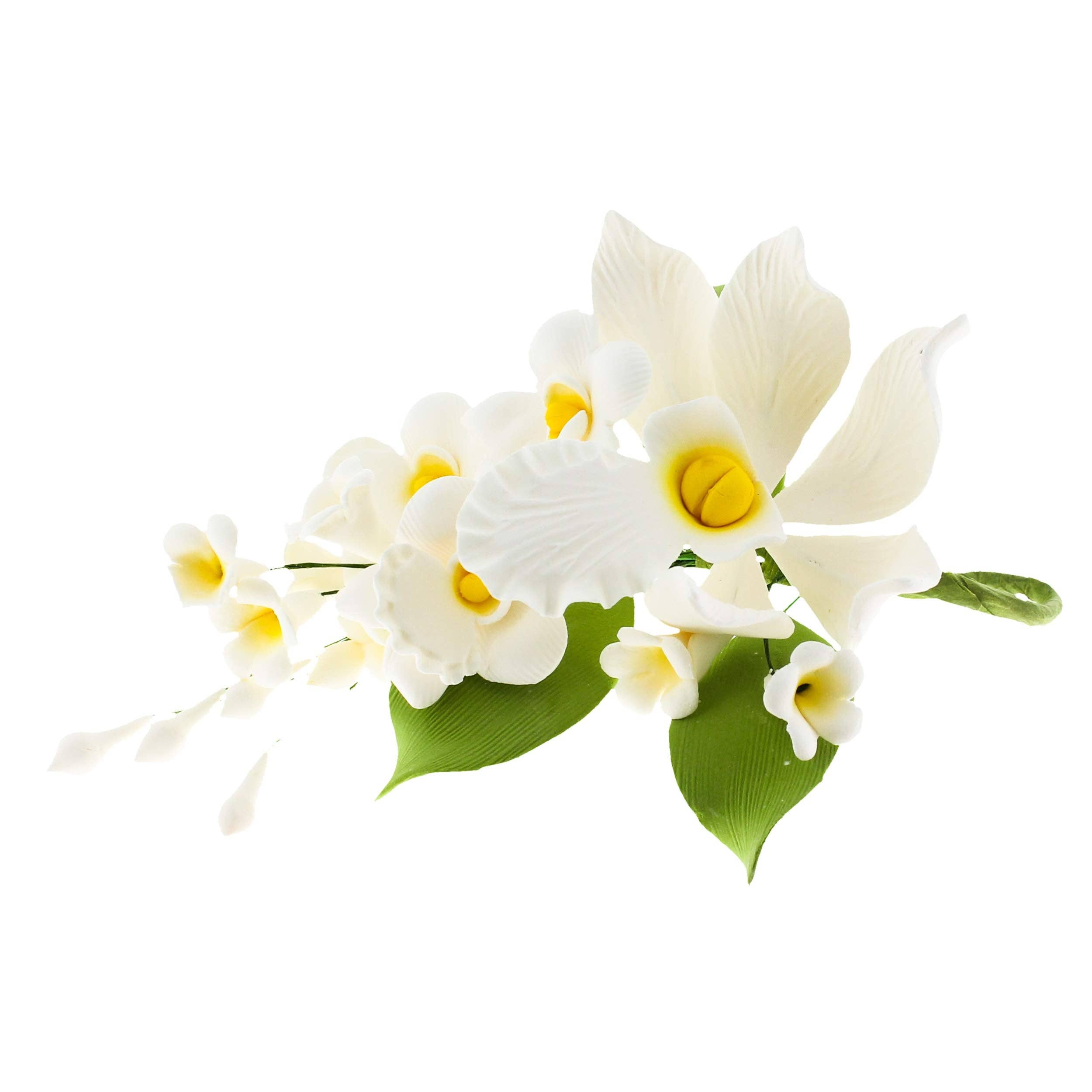 Global Sugar Art – wholesale Artificial flowers – Orchid Sugar Cake Flower Sprays, White Cymbidium Orchid Spray, by Global Sugar Art9