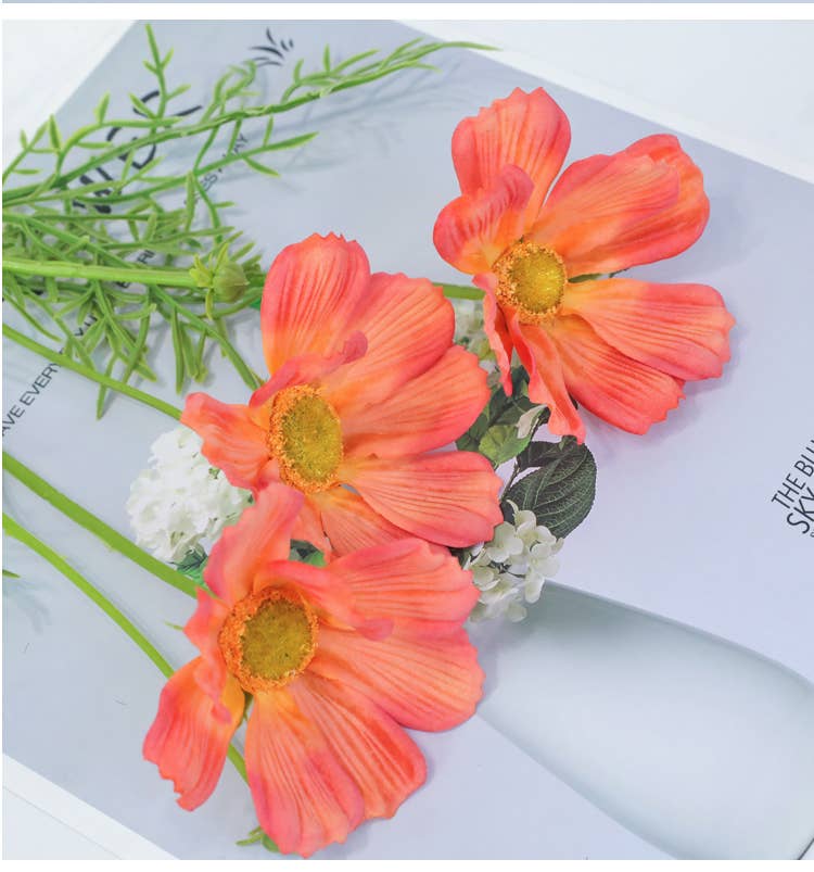 Angel Isabella - Vente Fleurs artificielles - Fleurs de cosmos réalistes de 20" - couleurs vives et réalistes1