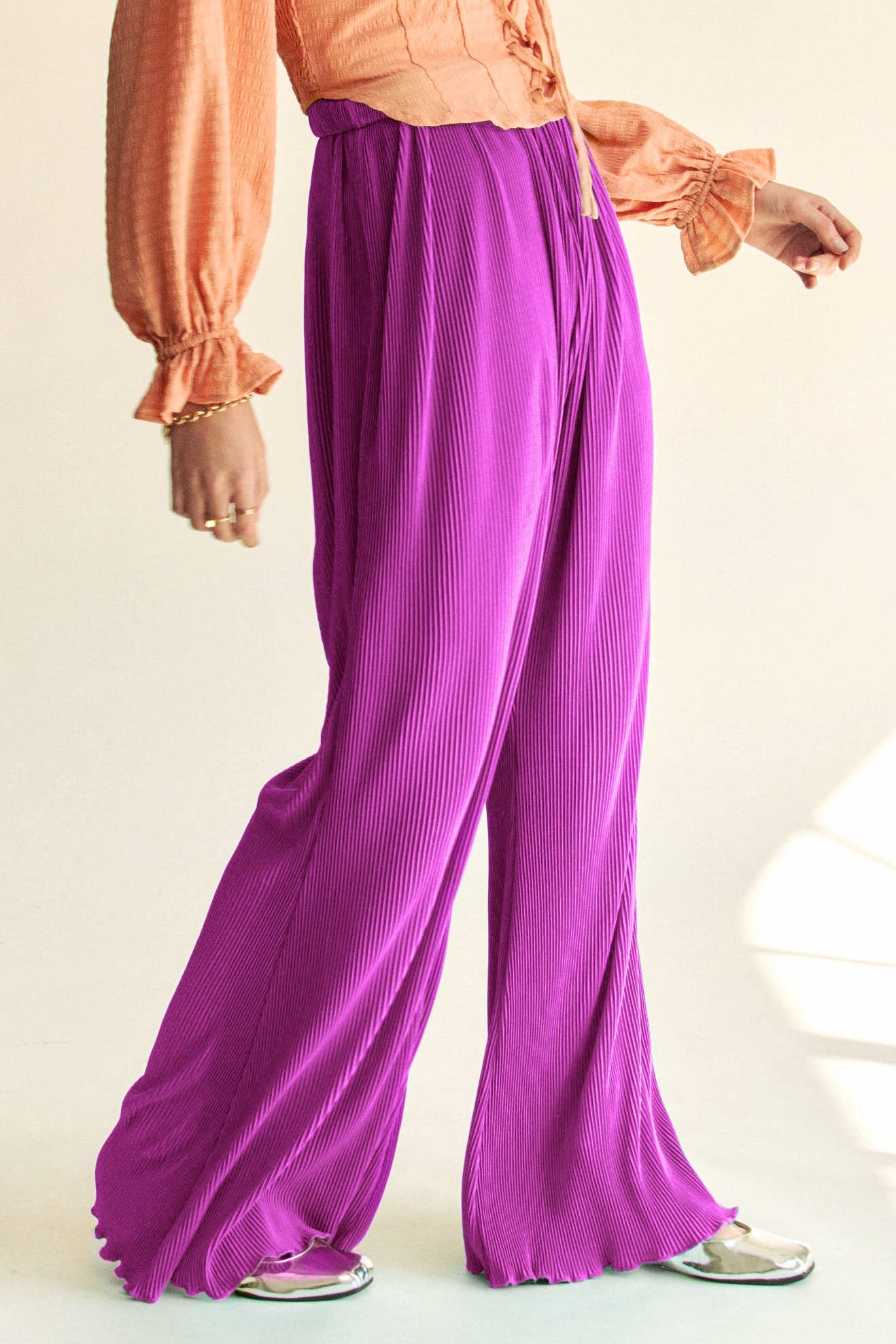 Davi & Dani - Wholesale Broek - Dames - BELBROEK MET GERIMPELDE PLOOIEN EN ELASTISCHE TAILLEBAND17